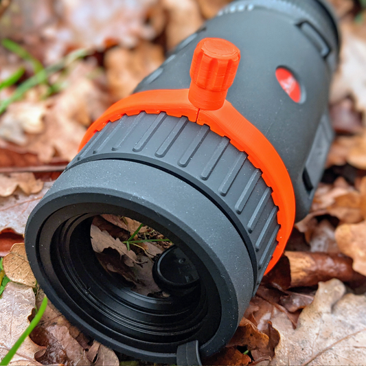 Zubehör für Vorsatzgeräte: Schnellverstellhebel für den Fokus der Leica Calonox Wärmebildvorsatzgeräte - Signalorange.