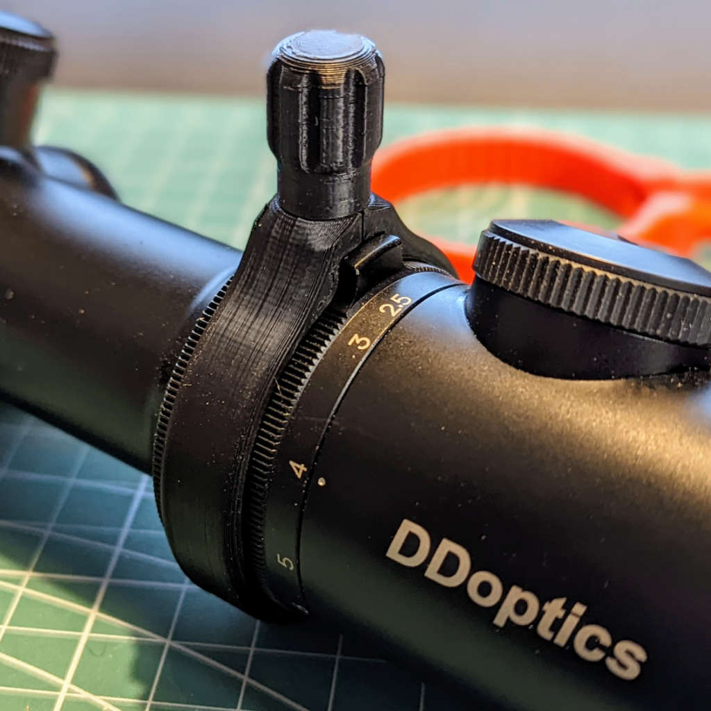 Zubehör für Zielfernrohre: Schnellverstellhebel für DDoptics Gen2 Nachtfalken-Serie. Inline Ausführung in Nachtschwarz