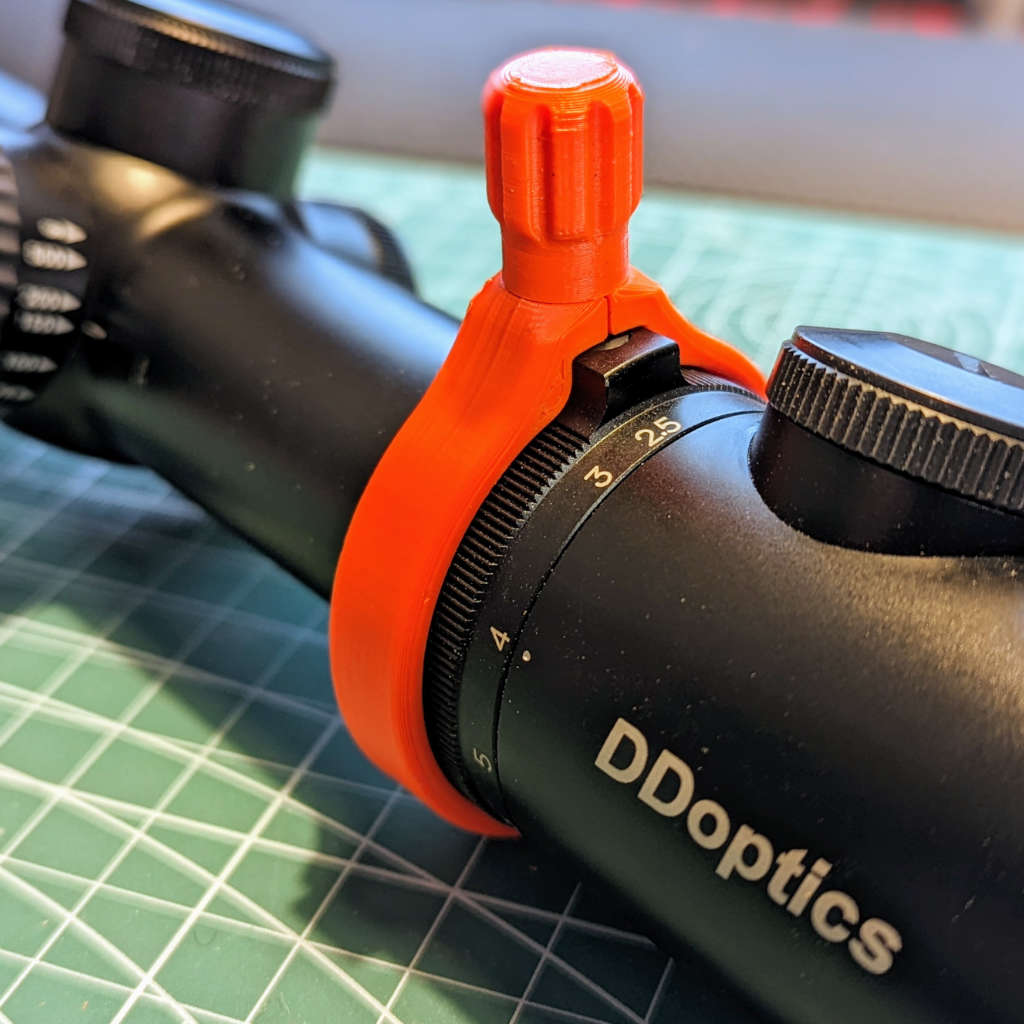 Zubehör für Zielfernrohre: Schnellverstellhebel für DDoptics Gen2 Nachtfalken-Serie. Inline Ausführung in Signalorange