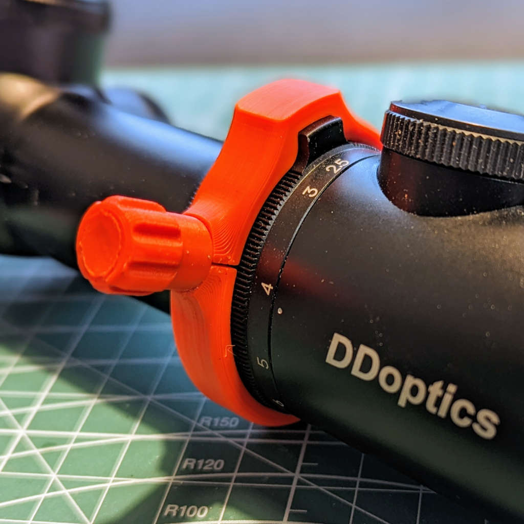Zubehör für Zielfernrohre: Schnellverstellhebel für DDoptics Gen2 Nachtfalken-Serie. Versetzte Ausführung in Signalorange