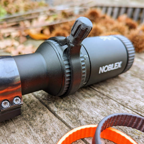 Zubehör für Zielfernrohre: Schnellverstellhebel für Noblex NZ6 Serie. Inline Ausführung in Nachtschwarz