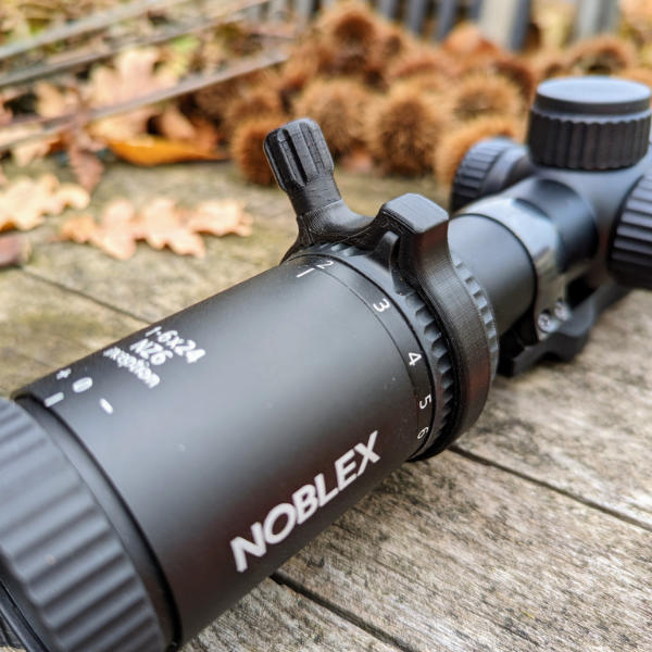 Zubehör für Zielfernrohre: Schnellverstellhebel für Noblex NZ6 Serie. Versetzte Ausfürhung in Nachtschwarz